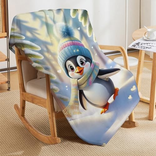 Couverture pingouin mignon couverture duveteuse douce plaid canapé-lit - 7