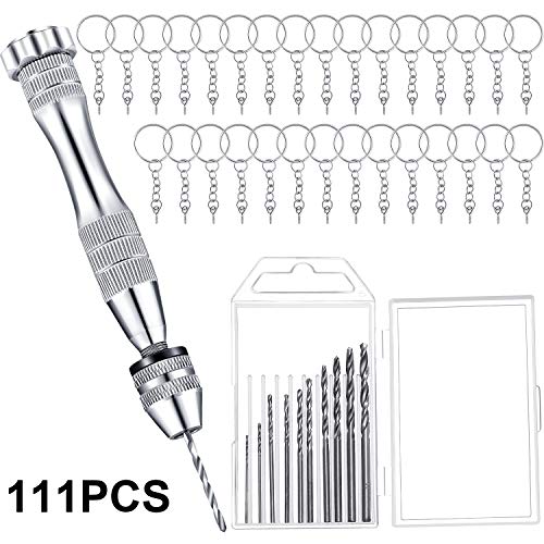 Hand Drill Bits Set Includes Mold Pin Vise 10 Pieces Mini Twist Drills