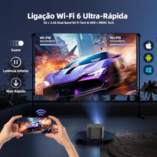Bettdow Projetor 4k 8k 14000 Lumens Hd 1080p Compatível Completo De Android 11, Smart Projetores Ret