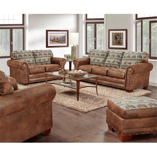 Sillón Microfibra Marrón con Tapestry Lodge miniatura 5