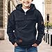 APRDFEU Boys Hoodies plus size fall fashion Quarter Zip Pullover Long Sleeve Oversized Sweatshirts with Pockets Fall Winter Warm Cargo Tops Dark Blue