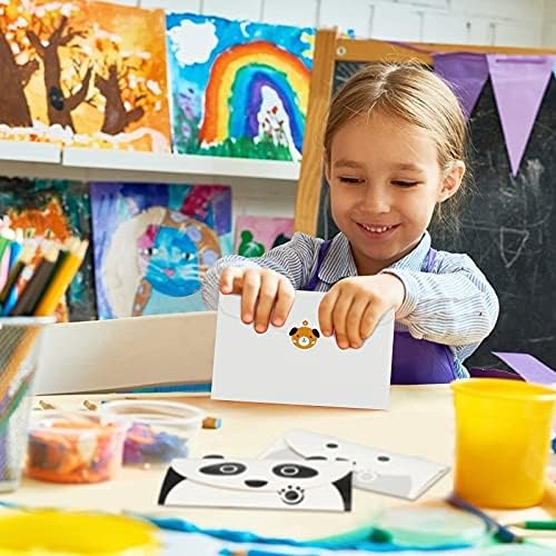 MEETANG 12 Animal Stationery Paper with 12 Envelopes and 12 Animal Sealing Stickers for Kids Children Funny Cards Cute Notelets for Greeting Birthday Invitations Motivational Gifts Blank Inside
