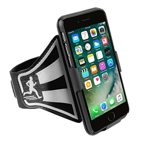 Running Armband for iPhone 7 PLUS Open Face Arm Band Ideal for Fitness Apps. Workout Band with Rotative Phone Holster. Sport Case for Running Jogging Exercise Fitness. Case Combo