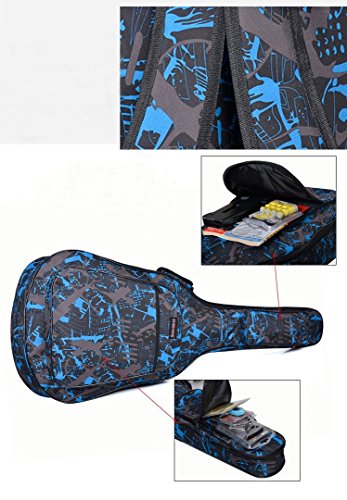 JIAN YA NA 40 41 Pouces Étanche En Nylon Gig Sac Rembourré Folk Guitare Sac Antichoc Guitare Cas avec Double Sangle - Les Beatles, Paul McCartney, John Lennon, RIngo Starr, George Harrison JIAN YA NA 40 41 Pouces Étanche En Nylon Gig Sac Rembourré Folk Guitare Sac Antichoc Guitare Cas avec Double Sangle – Image 5
