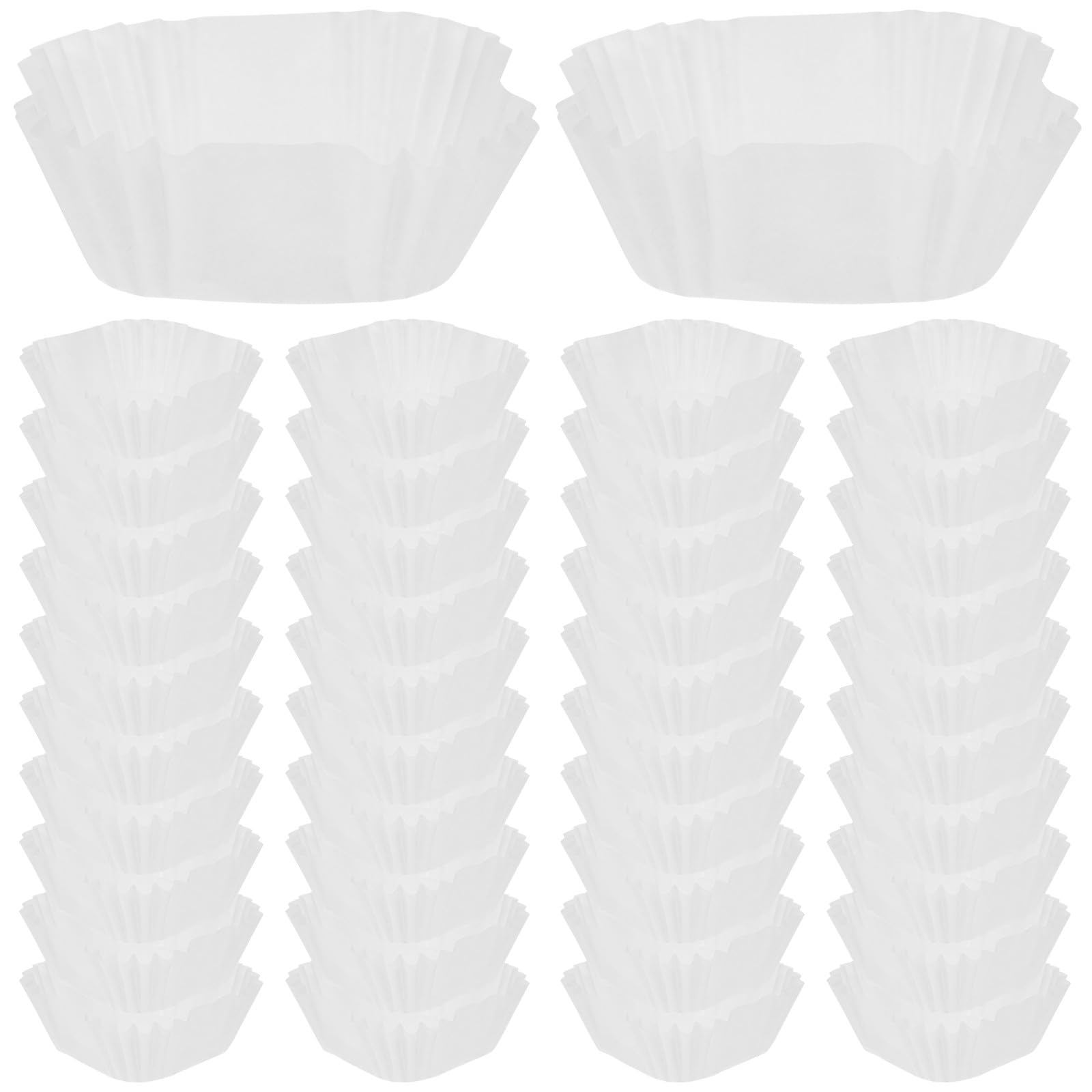Caissettes à Carrées Papier Blanc KICHOUSE Evite l'Adhérence Gâteaux Domicile Epicerie