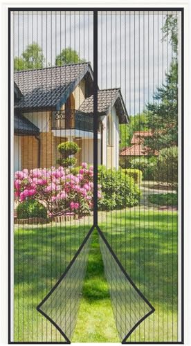 4UMOR Moustiquaire Porte Fenêtre Magnétique 140x225cm Rideau Anti Mouche pour Porte Moustiquaire Aimantée Protection Contre les Moustiques Fermeture...