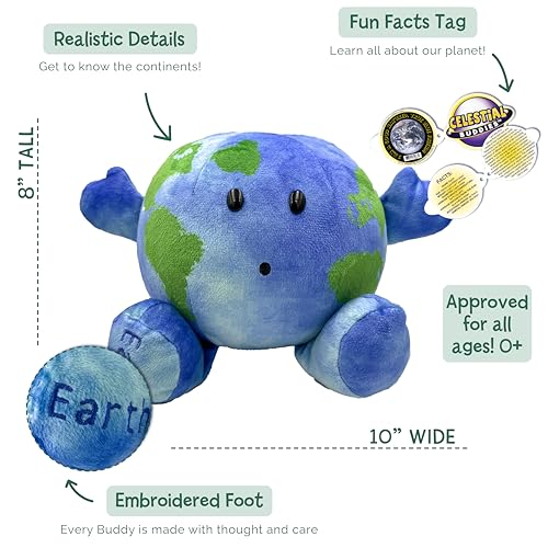 Celestial Buddies Earth Moon Sun Plush Bundle – Soft Educational Solar System Toys for Toddlers Preschool Kids – Space Science STEM Learning, Educational Gift, Astronomy Classroom & Homeschool 0+ by Celestial Buddies - Used condition - Image 8