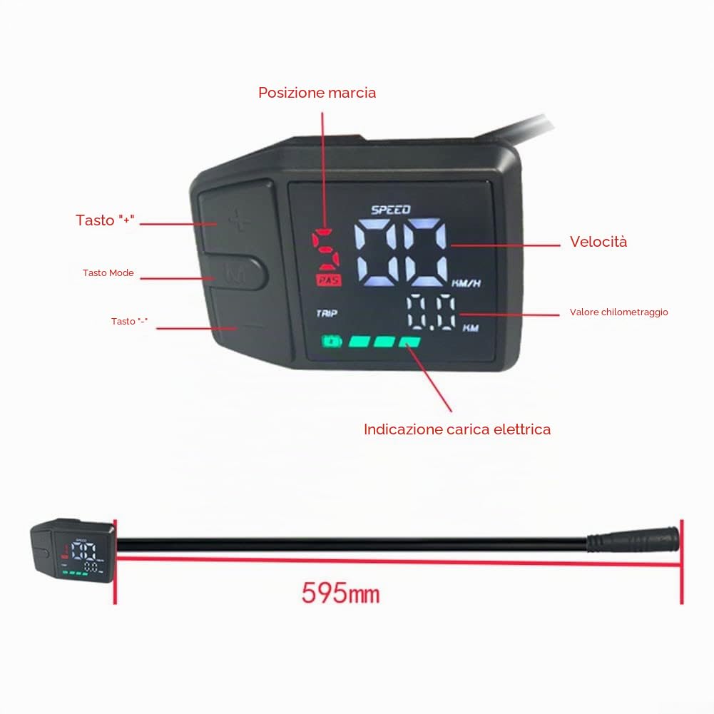 Display LCD a colori Strumento LCD Adatto Per-Bafang Centro Motore BBS01 02HD Meter BAFANG-DZ41