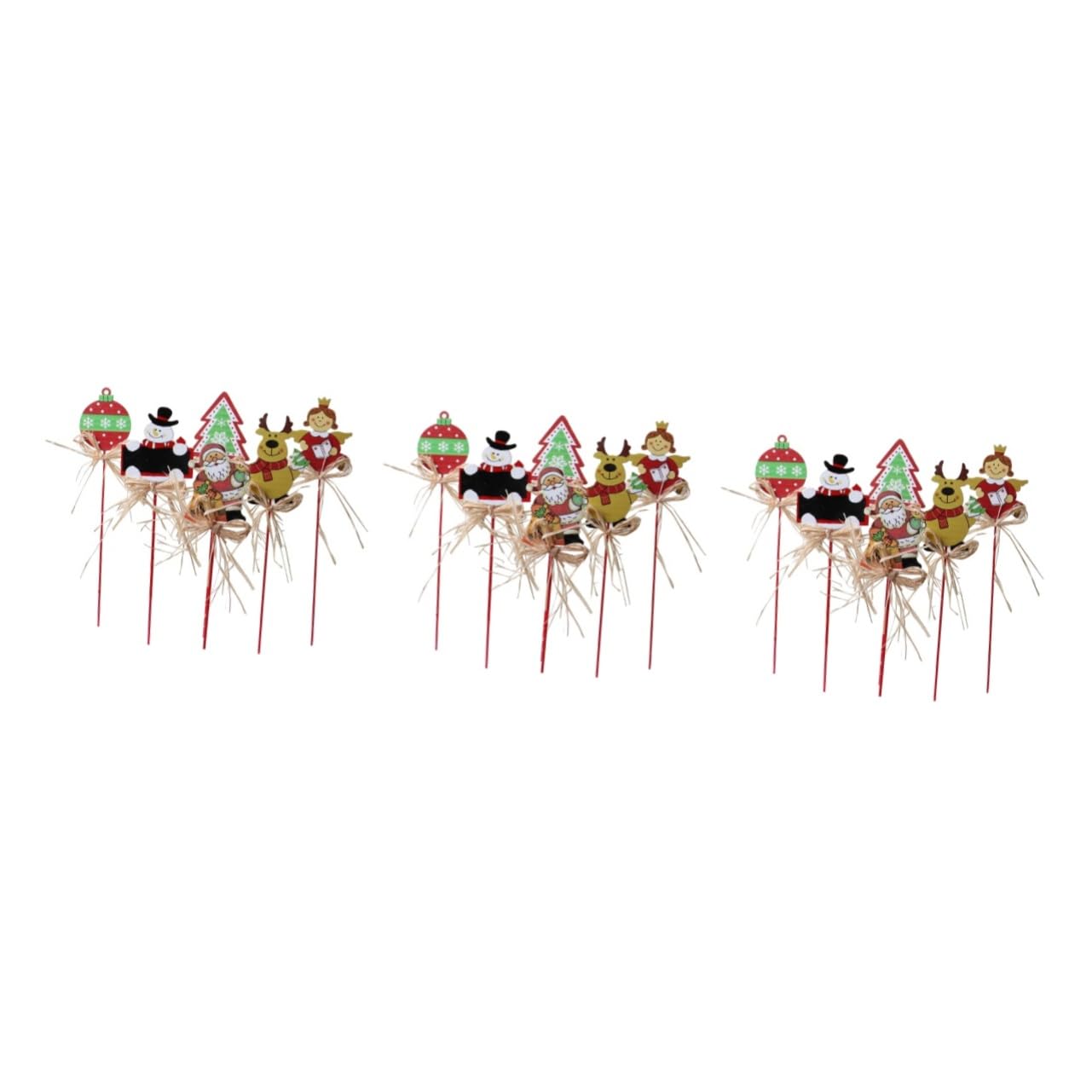 Abaodam 18 Pollici Decorazioni Natalizie Per Cupcake Scelta Floreale Decorativa Cake Topper Pupazzo Di Neve Plettri Di Cupcake Di Natale Sambuco Bambù Albero Di Natale Categoria