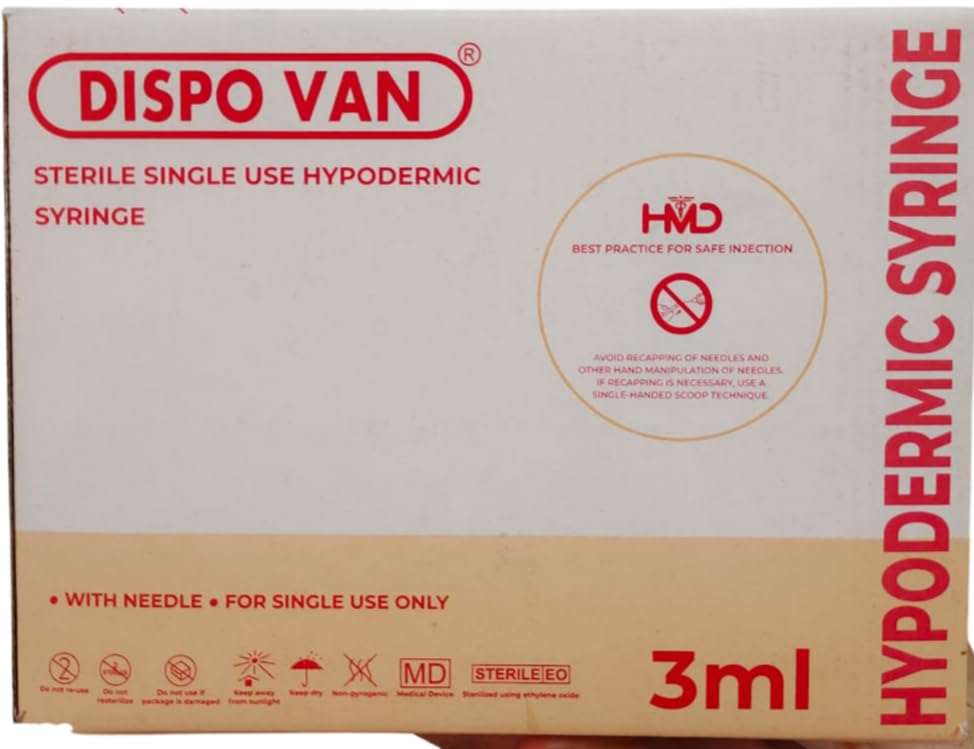 DISPO Van Syringes 3ML with Needle For Single Use Only - Pack of 100 (B0D26C8993) Amazon Price History, Amazon Price Tracker