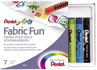 Pentel Fabric Fun Pastel Dye Stick (Pack of 7), Assorted Colors, PTS-7
