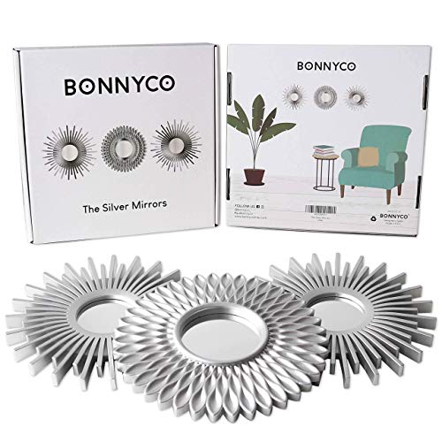 Wandspiegels Pakket 3 - BONNYCO | Zilveren Spiegels Woonkamer, Huis Decoratie, Slaapkamer | Ronde Spiegels Hangende Wand… - Afbeelding 3