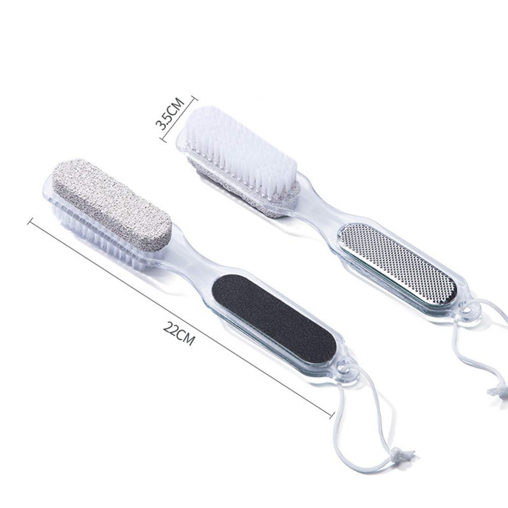 minkissy3pcs 4 in 1 Pedicure Foot Rasp File Double Sided Callus Remover Foot Scrubber with Pumice Stone Nail Brush