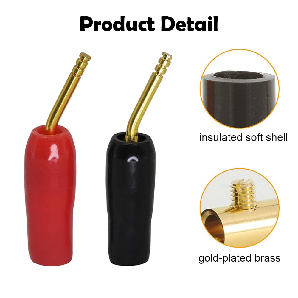 MinLUOCER 10 PCS Banana Male Plugs 2MM Audio Speaker Cable Connector Gold-Plated Flex Pin Banana Plugs Connector for Amplifier Speaker Wires Sound Systems - Image 3