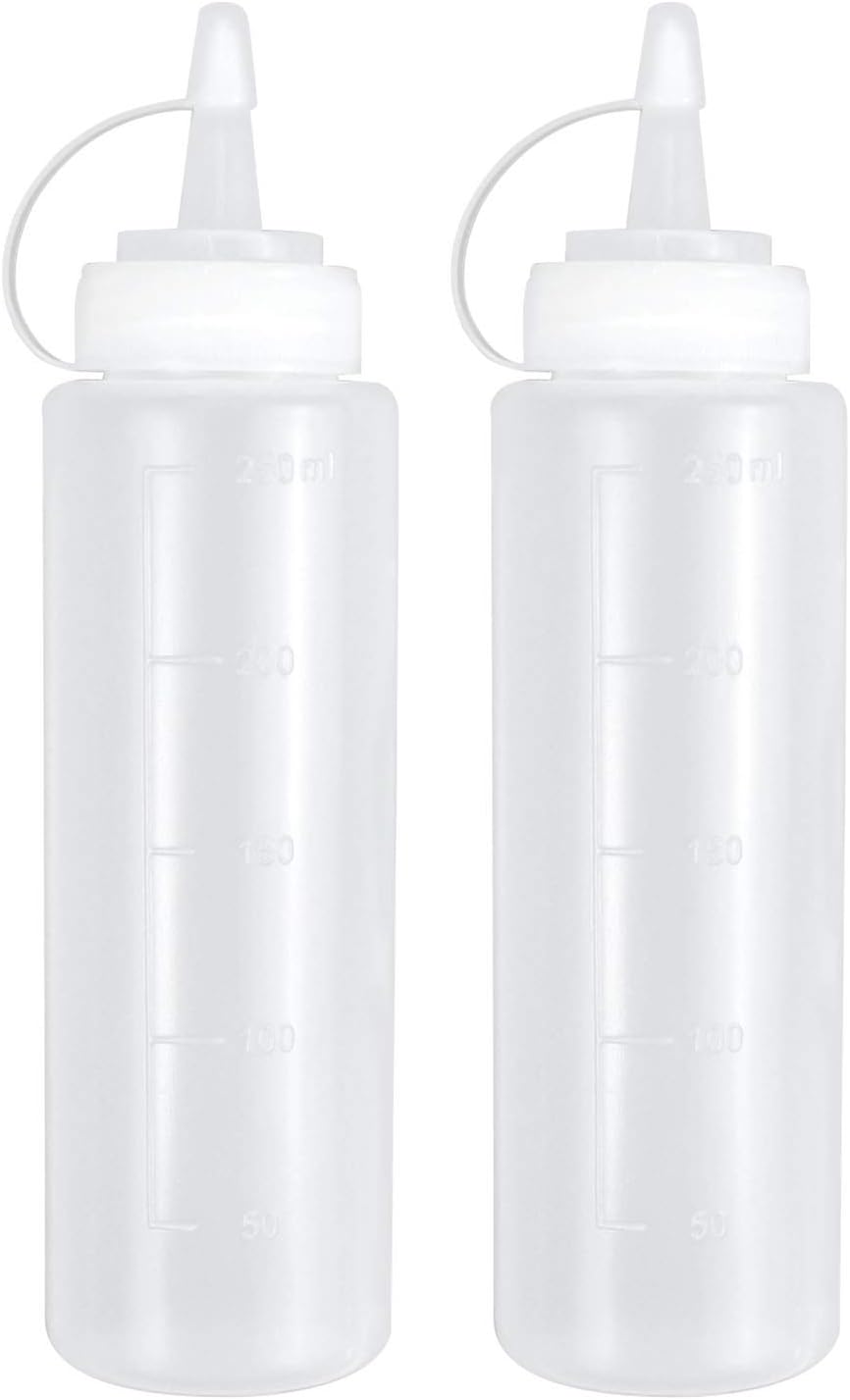 Squeeze Bottle for Oil 8Oz Plastic Condiment Bottles No Leak Sauce
