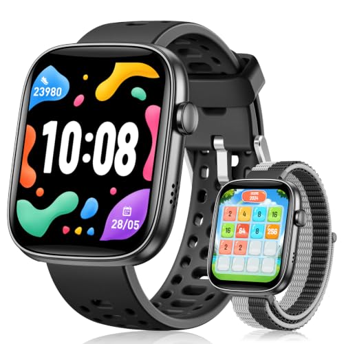 BANLVS Kids' Smart Watch w/ Fitness Tracker, Puzzle Games & 100+ Sports Modes (Black) - image 1