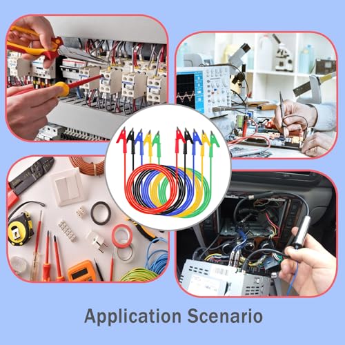 Image of 5PCS Alligator Clips Electrical 1M Dual-Ended Alligator Clip Test Leads | for multimeters, Battery Testing