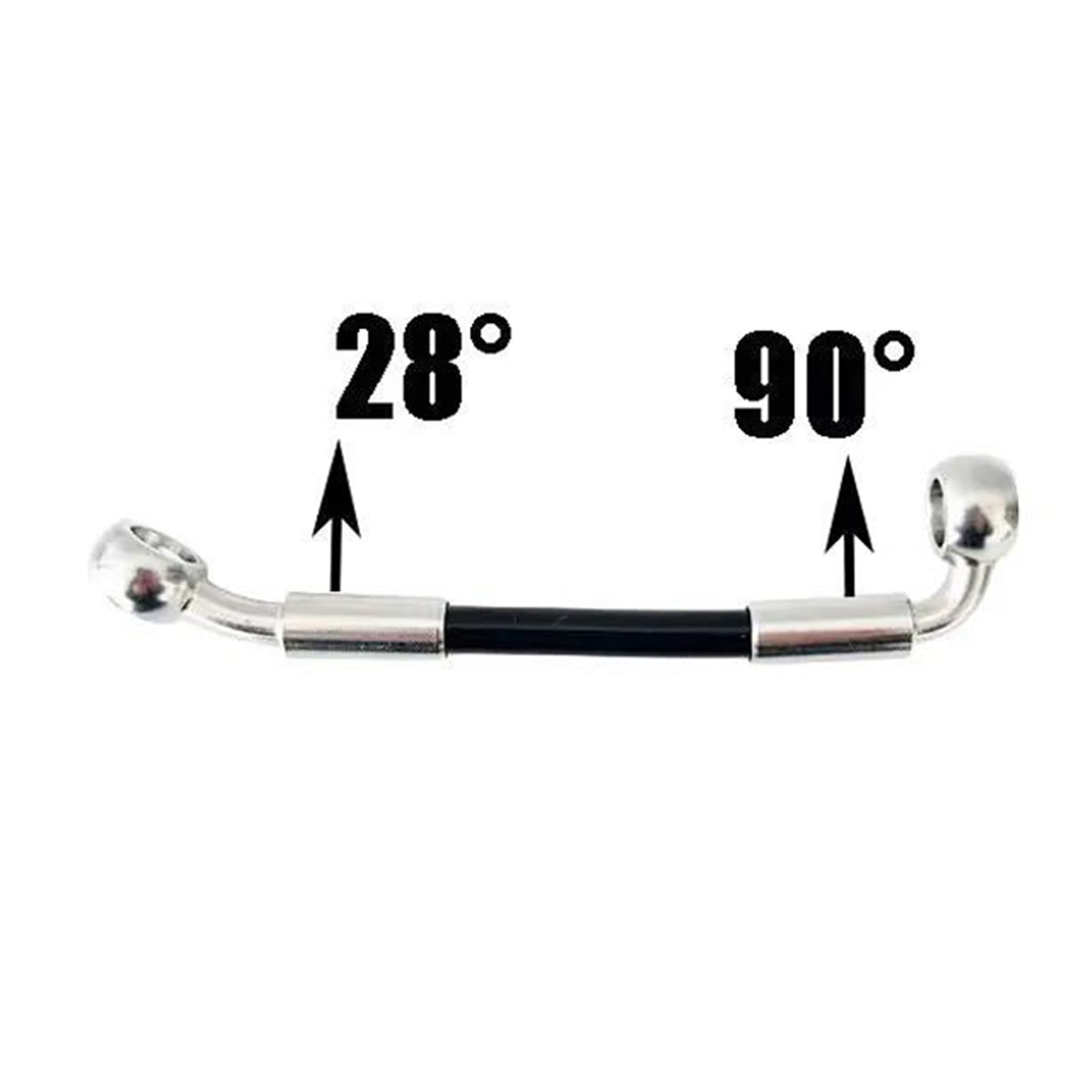 Motorrad-Bremsschlauch 28°-90° Motorradzubehör AN3 Bremsleitungsverlängerungsverbinder Adapter Doppelbremssattel Ölschlauch Doppelscheibe 2-Wege-Adapter Schraube M10x1(15cm)