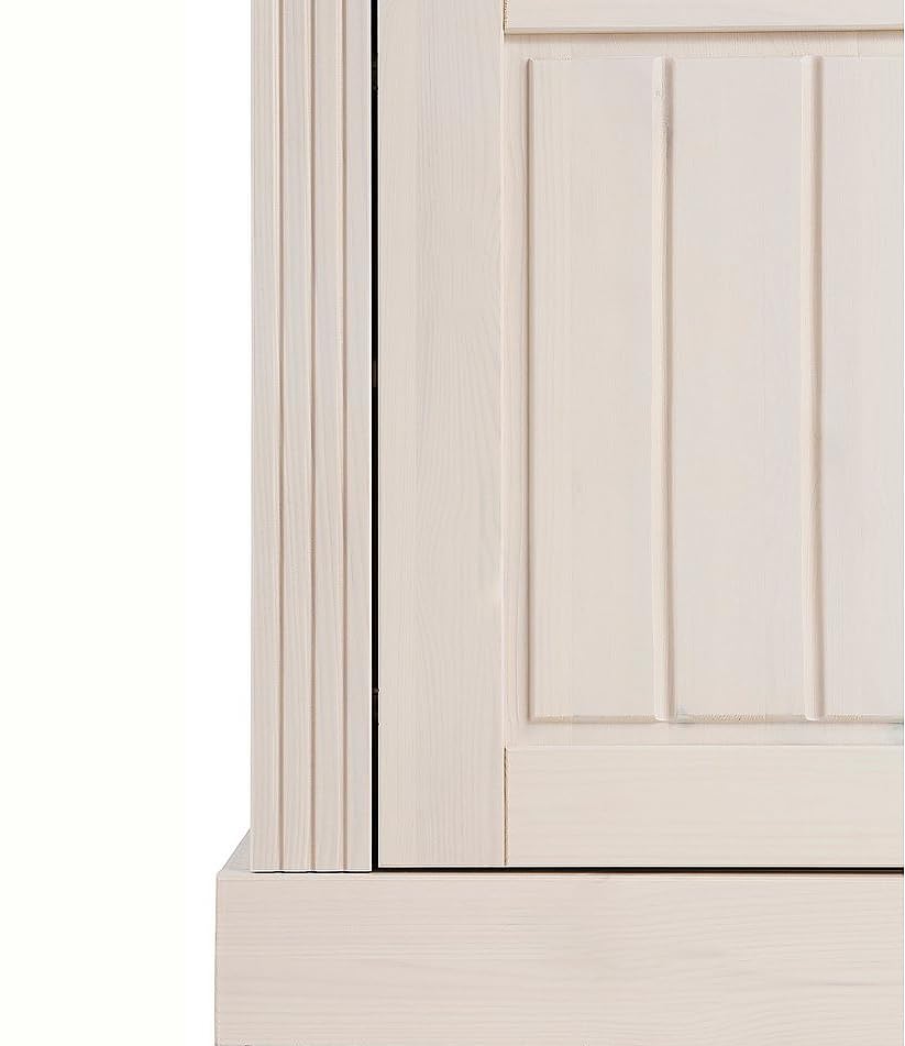 Image of APRODZ Solid Wood Alegre Sideboard 3 Door Storage Cabinet for Living Room | White