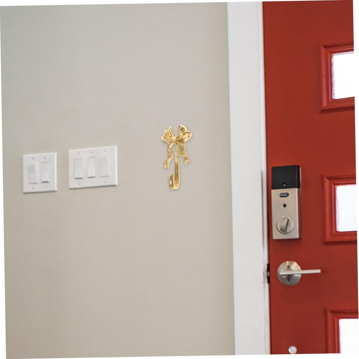 Alipis Ganchos de Pared de Latón Dorado en Forma de Lazo 2 Piezas