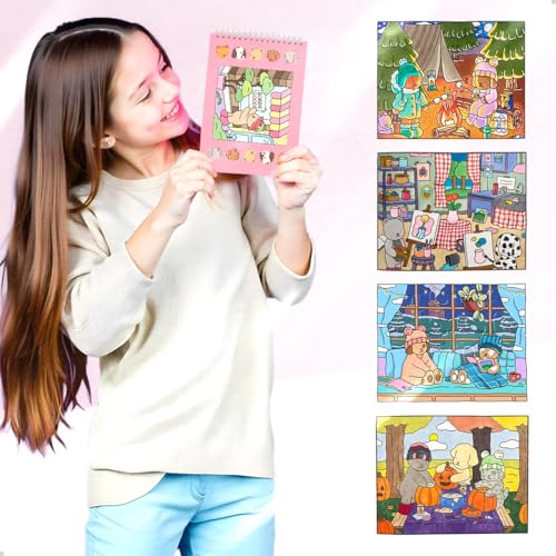 Livro Para Colorir Capa Dura Bobbie Goods Criativo Pintar Adultos e Crianças (Rosa)