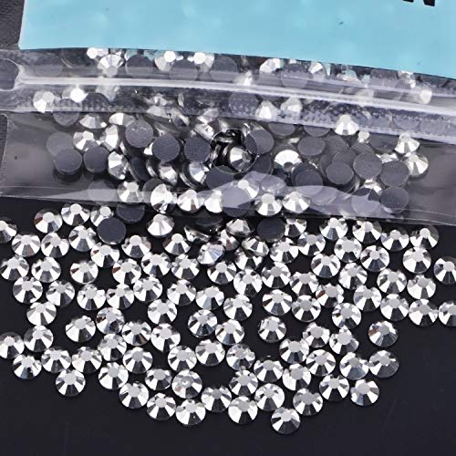 Image of 3000 Pieces Hot Fix Glass Flatback Rhinestones HotFix Round Crystal Gems (Labrador Silver, SS10)