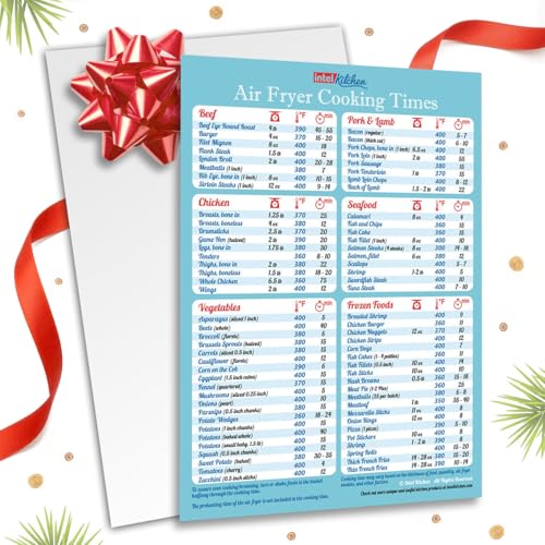Must-Have Air Fryer Accessories Air Fryer Cooking Times All-In-One Magnet Accurate Perfect Instant Guide Big Text Easy To Read Healthy Handy Quick Cheat Sheet Chart 8”x11” Kitchen Gift Recipe Cookbook