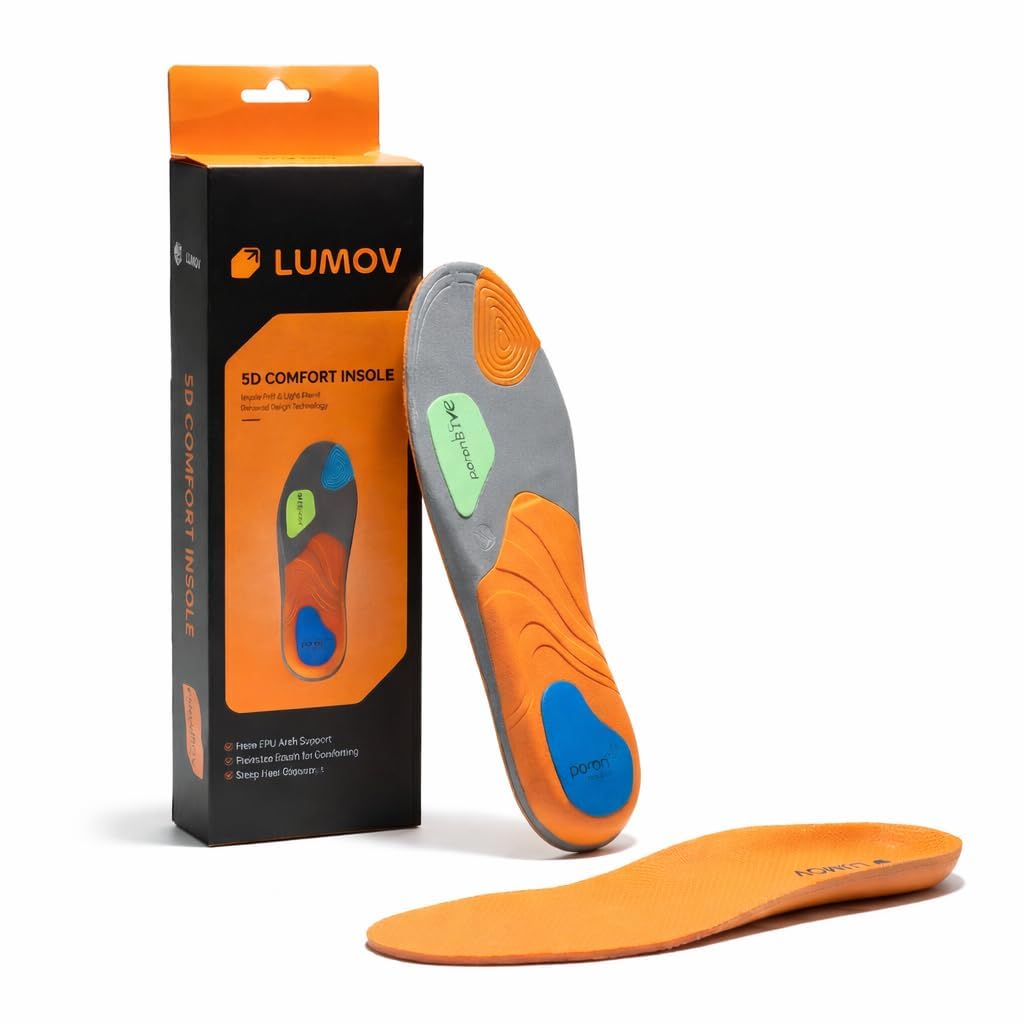 5D Comfort insoles for Men & Women, Insole with 5-Layer Cushion with Poron, Gel & TPU, Arch Support Insole for Flat Feet a... - Review, Price and Buying Guide