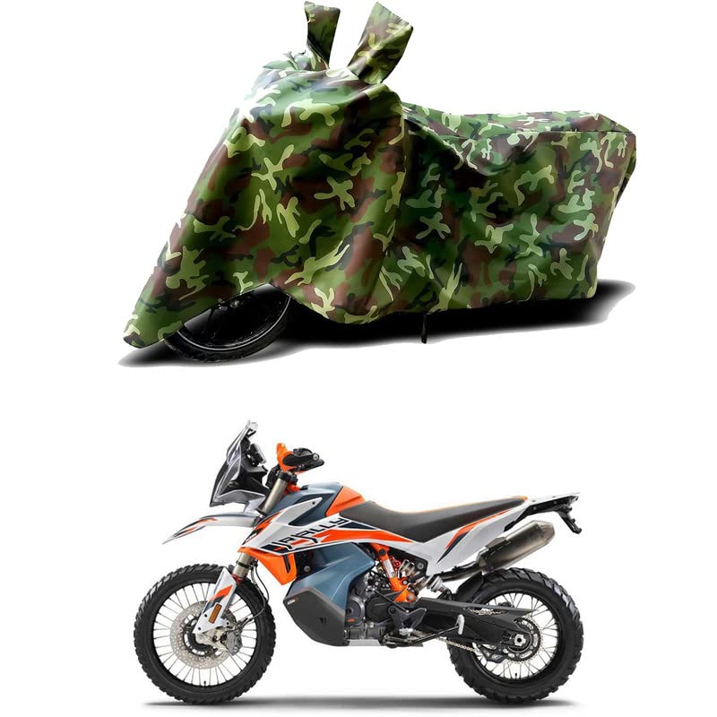 Image of 100% Water Resistant Bike Scooty Two Wheeler Body Cover Compatible for KTM 890 Adventure STD /UV-Rays /Heat Protection /Birds Dropping /Scratchproof /Dust Proof /Waterproof /All Varient[Green MJ]