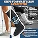 3 Pcs Leg Cast Cover for Men & Women, Below-The-Knee Cast Sock Sleeve, Breathable Plaster Stocking Protective Sleeve for Keeping Casts Clean and Protected During Daily Wear (Black)