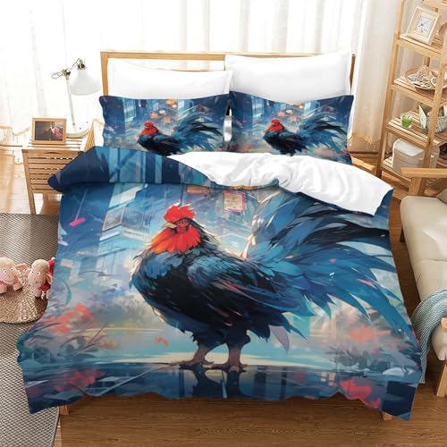 Housse de couette Coq avec fermeture éclair pratique pour lit simple - 2