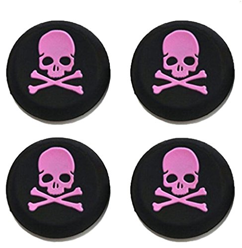 Carcasa de silicona para mandos de juego PS4, Xbox One, PS3, Xbox 360, PS2, 4 x calavera rosa