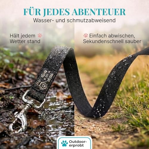 HUND IST KÖNIG Schleppleine 10m für Hunde - Hundeleine 10m mit Griffpolster - Robuste Hunde Schleppleine, wasserabweisend & schmutzunempfindlich - für erfolgreiches Hundetraining inkl. eBook