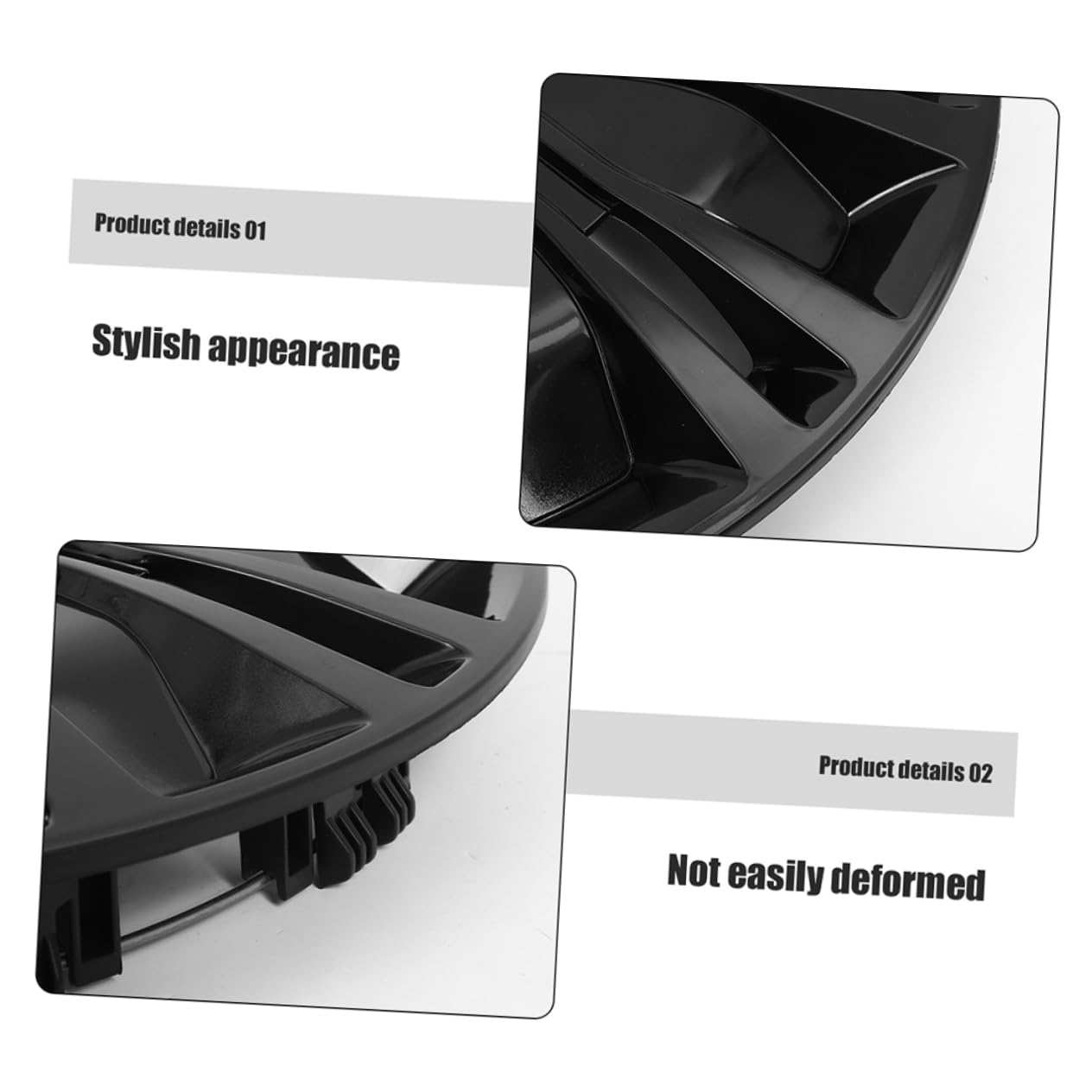 Dekorative Radnabenkappe 13 Zoll aus PP für Auto Radabdeckung Schwarz