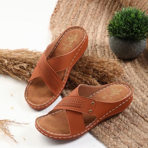 Image of Liberty Senorita AGL-105E Casual Slippers for Women With PVC Sole | PU Upper - Comfortable & Lightweight | & Trendy Design | Synthetic Insole | Stylish Footwear, Cushioned Footbed