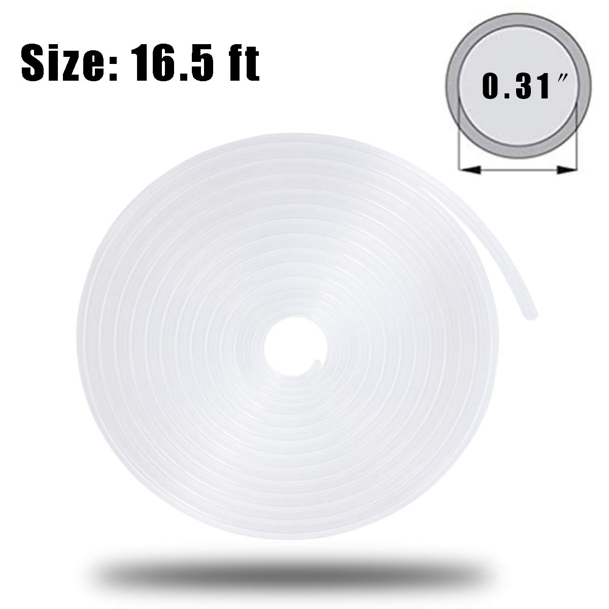 16 Feet Silicone Hose Multi-Purpose Food Grade Clear Silica Gel Tubing