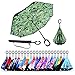 Monstleo Inverted Umbrella,Double Layer Reverse Umbrella for Car and Outdoor Use by, Windproof UV Protection Big Straight Umbrella with C-Shaped Handle and Carrying Bag (Summerhouse)