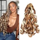 Pre Stretched Braiding Hair 20 Inch Loose Wave Crochet Braids Hair 8 packs Big wavy curly Bouncy Braiding Hair Curly Synthetic (3033613, 20 Inch(pack of 8))