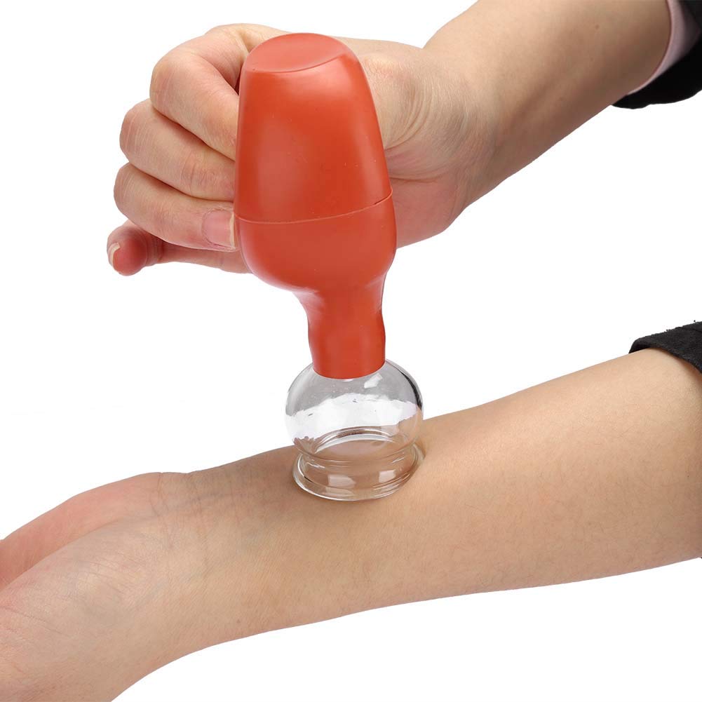 5-teiliges Set Vakuum-Schröpfbecher Set, Glas-Schröpfbecher Schröpfen Manuelle Rückenmassagegeräte für die tägliche gesunde Pflege, Körpertherapie Glasschröpfen für Rückenmassagegeräte Massage-Schrö