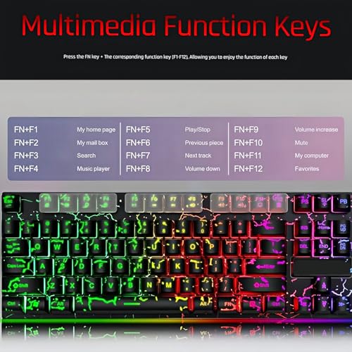 Image of Wired Crack Gaming Keyboard and Mouse Combo