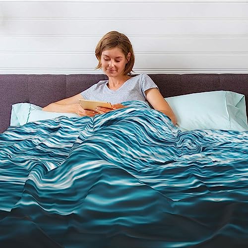 Couverture bleue super douce et chaude pour lit et canapé