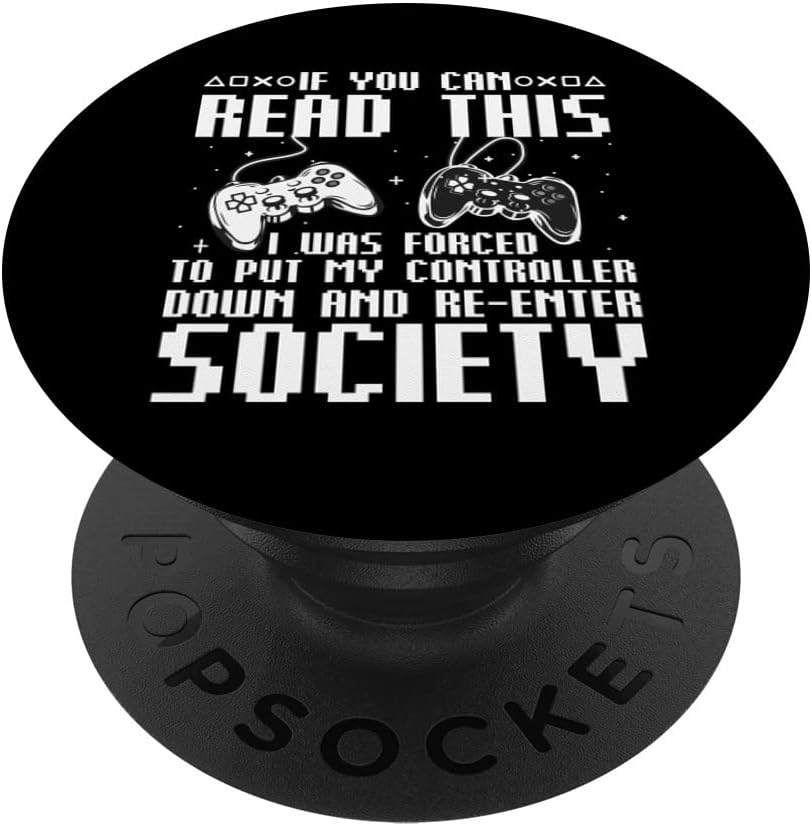 Funny Gamer For Men Women Video Gamer Gaming Game Controller PopSockets Swappable PopGrip