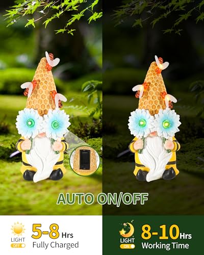 Istatuegardengnomesoutdoorclearancewithsolarbeelights95resinfigurinehoneycombsunflowerspringsummerdecorationforhomegardendecorlawnornamentsmrbeegnome Urban Country Home Decor Istatue garden gnomes outdoor clearance with solar bee lights 95 resin figurine honeycomb sunflower spring summer decoration for home garden decor lawn ornaments mr bee gnome urban country home decor