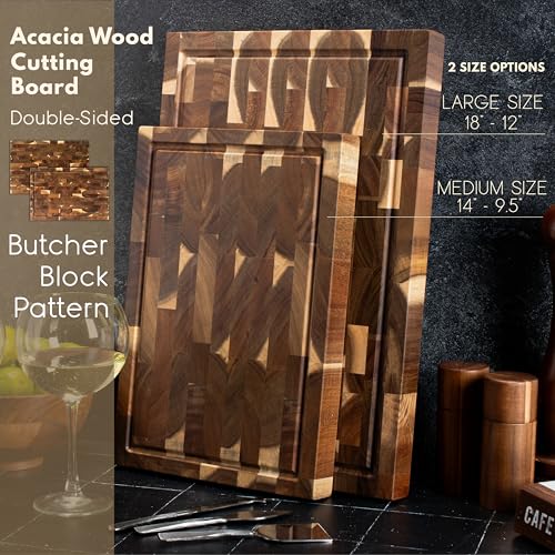 Tabla de Cortar de Madera de Acacia con Grabado Personalizado – Tabla de Carcasa Final con Nombre y Fecha, Diseño de Esquina con Ranura para Jugos – Ideal como Regalo para Boda, Bodas o Inauguración de Hogar, 2 Tamaños miniatura 3