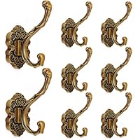 Zonon Vintage Coat Hooks Antique Wall Hooks Towel Hook for Hanging Purse Hat Keys Clothes Curtain Unique Heavy Duty Bathroom Hook for Wall