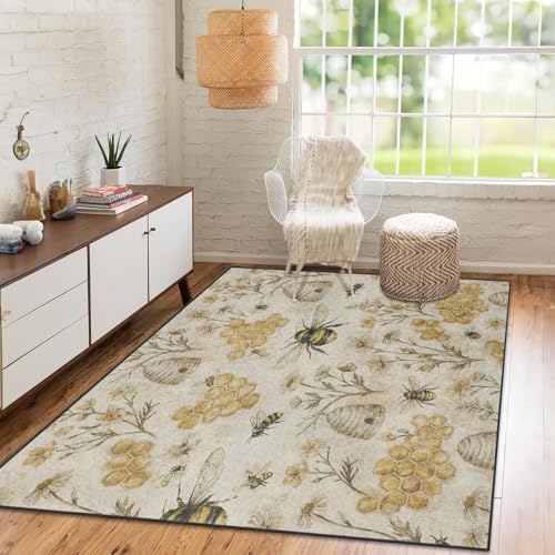 Tapete decorativo rectangular 3'x5' antideslizante lavable miniatura 4