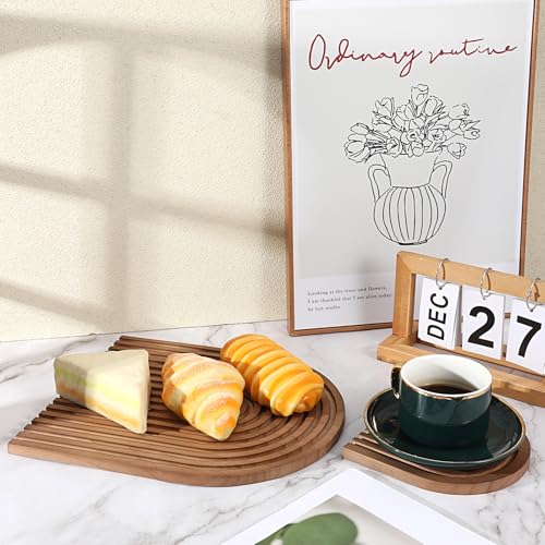 Set de 2 tablas de cortar decorativas de madera miniatura 5