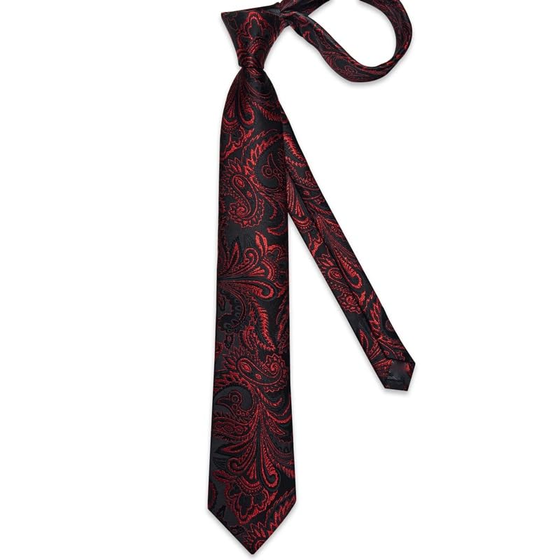 Set corbata hombre con pañuelo y gemelos miniatura 4