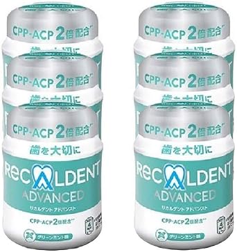 Mondelliz Japan Co., Ltd. Dental Hospital Recardent Gum, Bottle Type, 4.9 oz 140 g, Set of 6, Green Mint Flavor