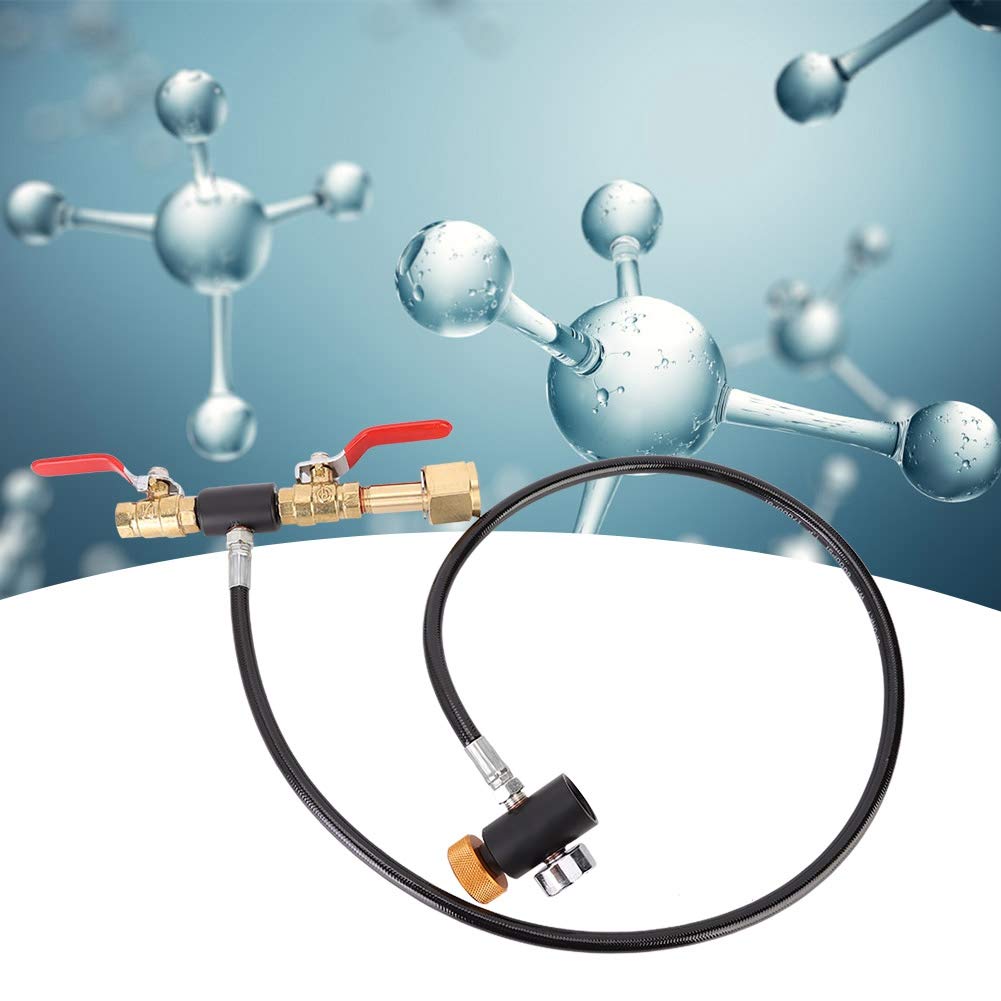 Zestaw adaptera do napełniania strumienia sody, W21.8-14 gwint UE Adapter do napełniania butli CO2 Złącze do butelki Adapter do napełniania CO2 z 36-calowym wężem Akcesoria do sody